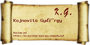 Kojnovits György névjegykártya